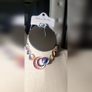 Unique ABSTRACT Necklace and earrings  multicolor New fantasy